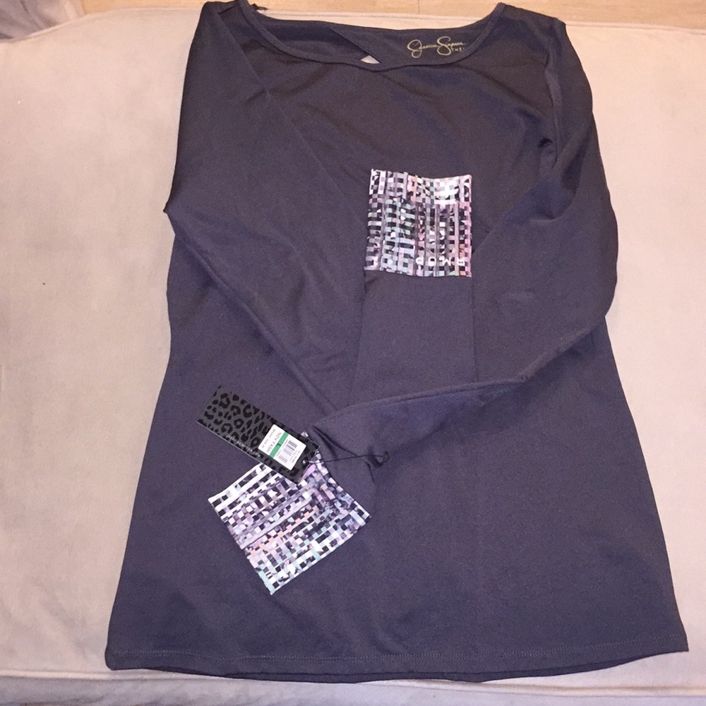 NWT Jessica Simpson workout shirt L